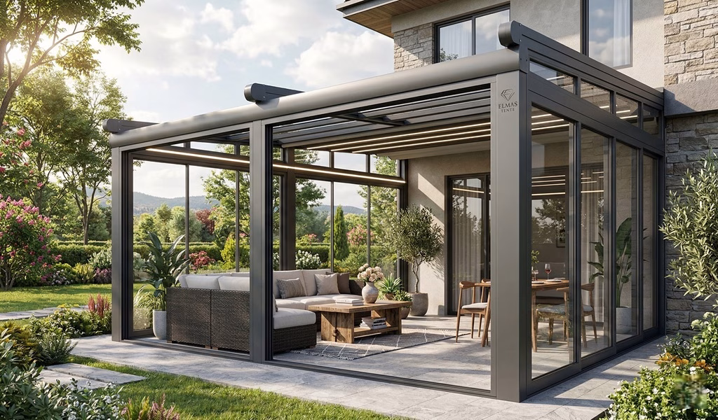 Katlanır Tavanlı Otomatik Kış Bahçesi